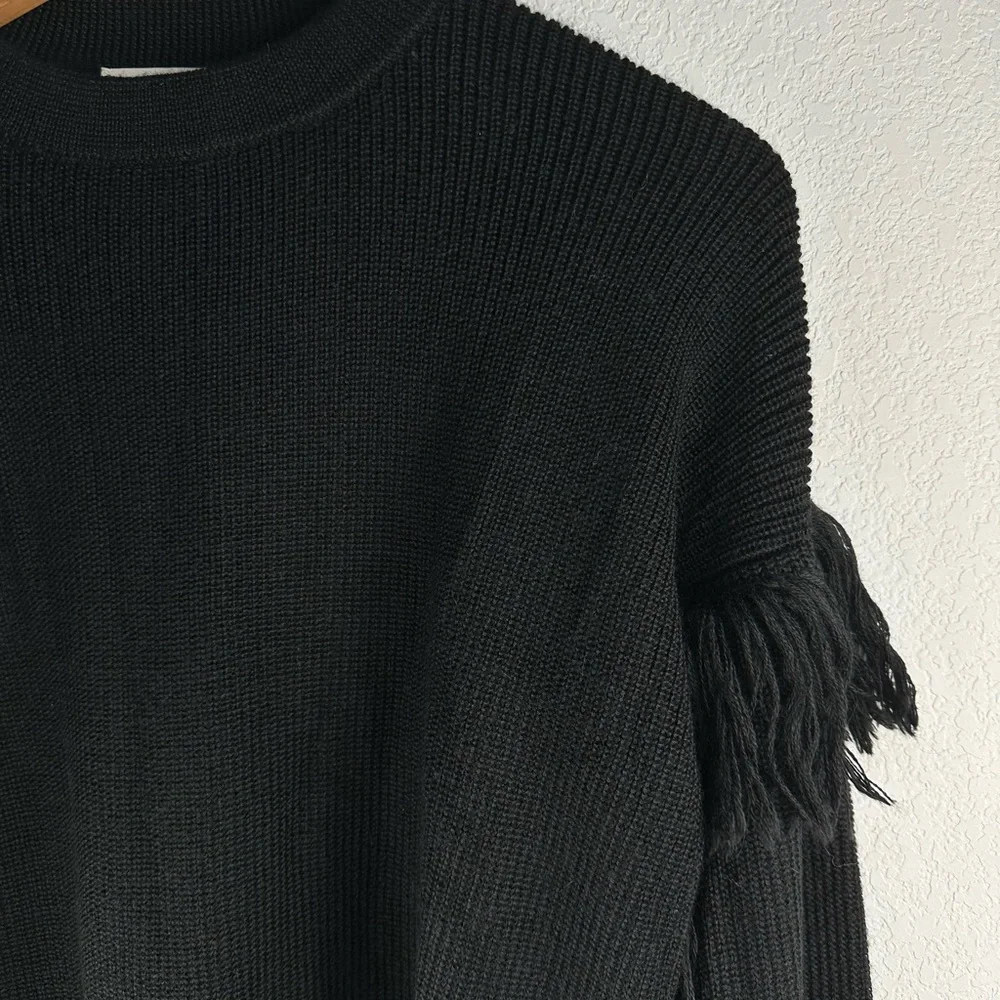 Tory Burch Bristol Fringe Baby Alpaca Silk Sweater Sz M‎